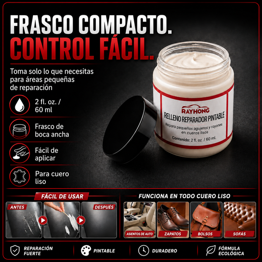 Crema para reparar arañazos y daños en el cuero